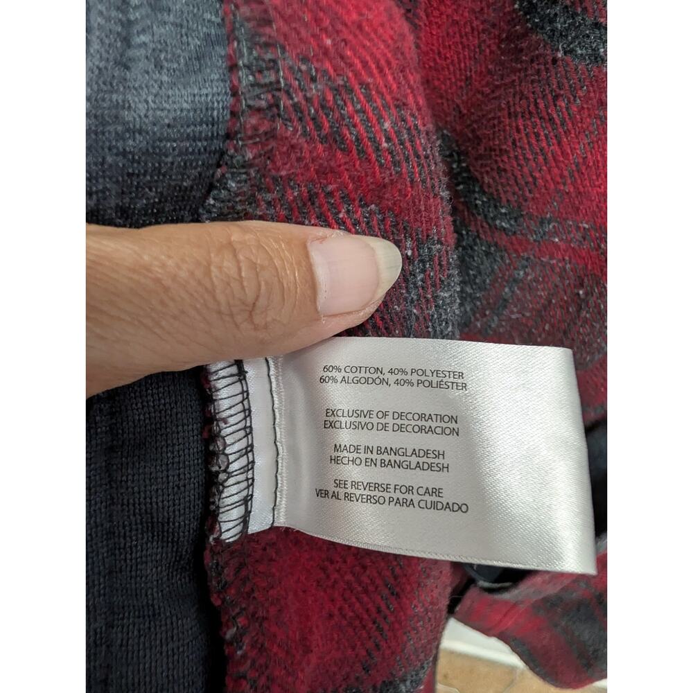 Orvis Red Gray Plaid HEAVY Premium Flannel Shirt/Shacket Long Sleeve XXL Pockets - Picture 6 of 9